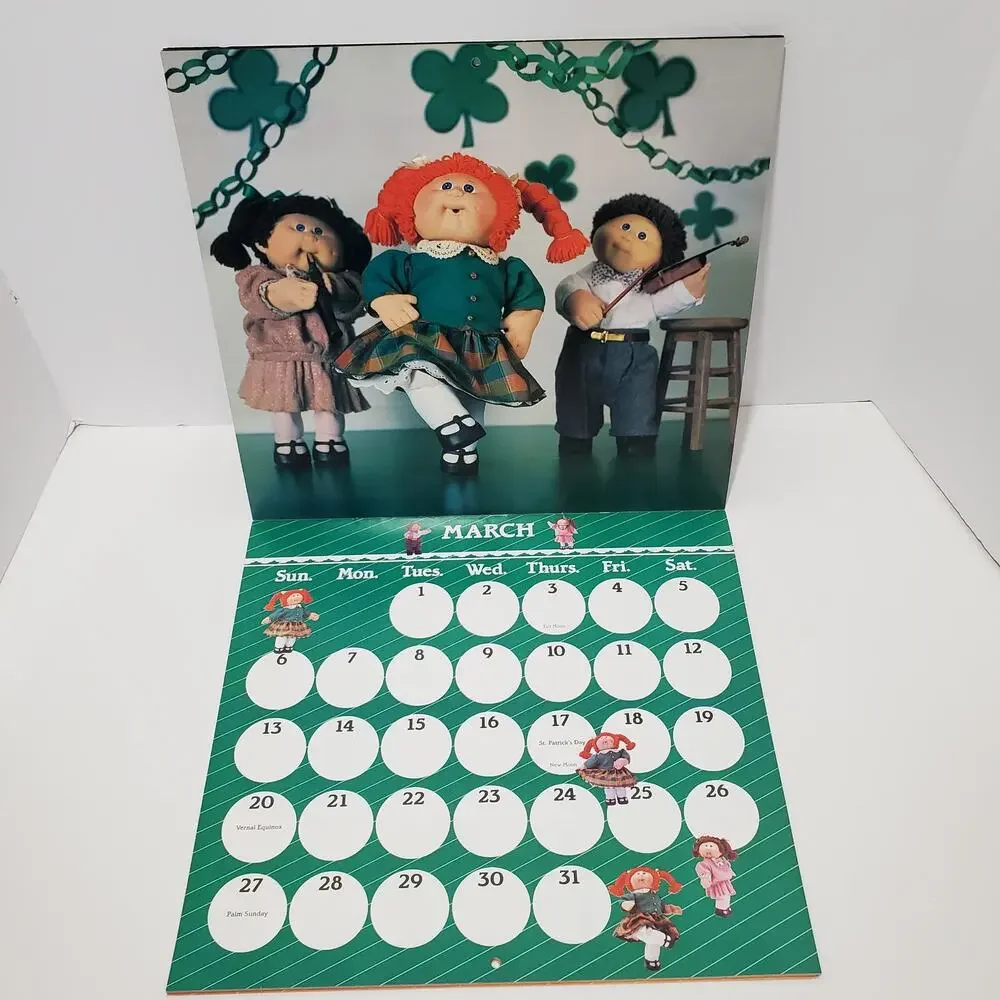 Vtg 1988 Cabbage patch Kids Wall Calendar UNUSED New Old Stock